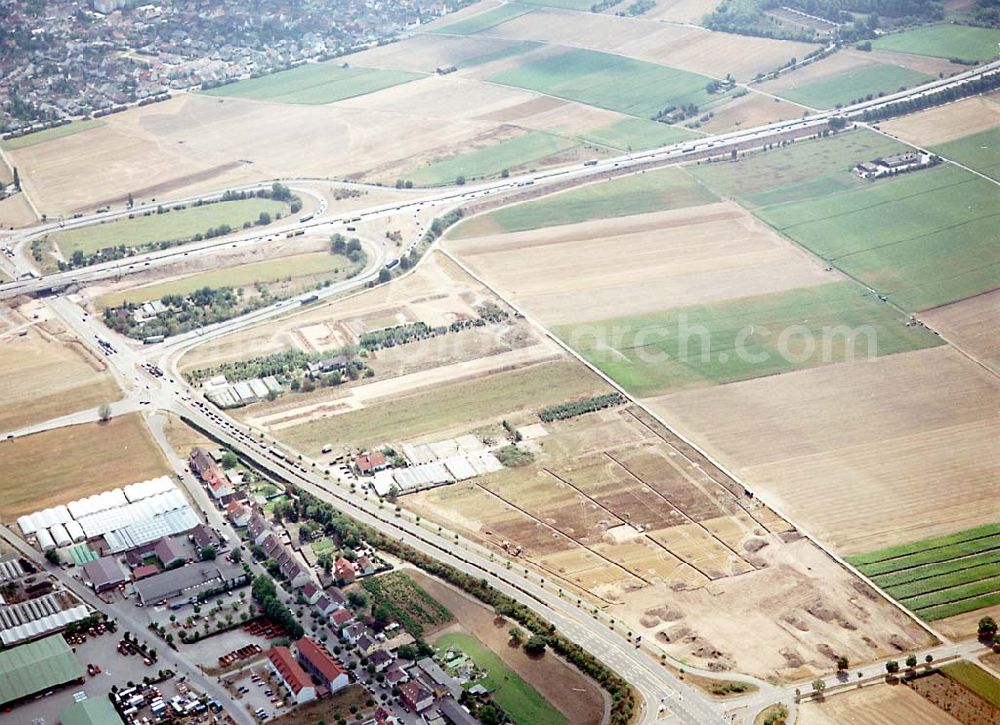 Mannheim / Baden Württemberg from above - IKEA-Fläche auf dem Grundstück an der Frankenthaler Straße bei Mannheim