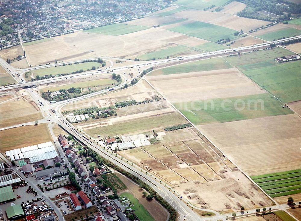 Mannheim / Baden Württemberg from the bird's eye view: IKEA-Fläche auf dem Grundstück an der Frankenthaler Straße bei Mannheim