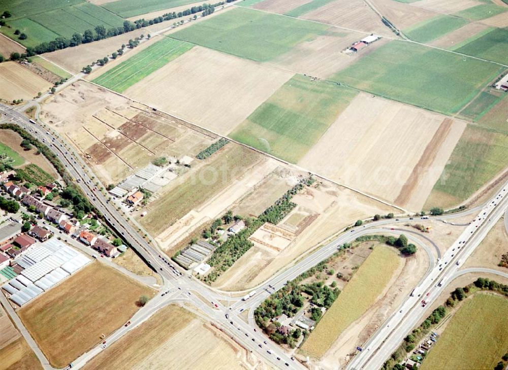 Aerial image Mannheim / Baden Württemberg - IKEA-Fläche auf dem Grundstück an der Frankenthaler Straße bei Mannheim