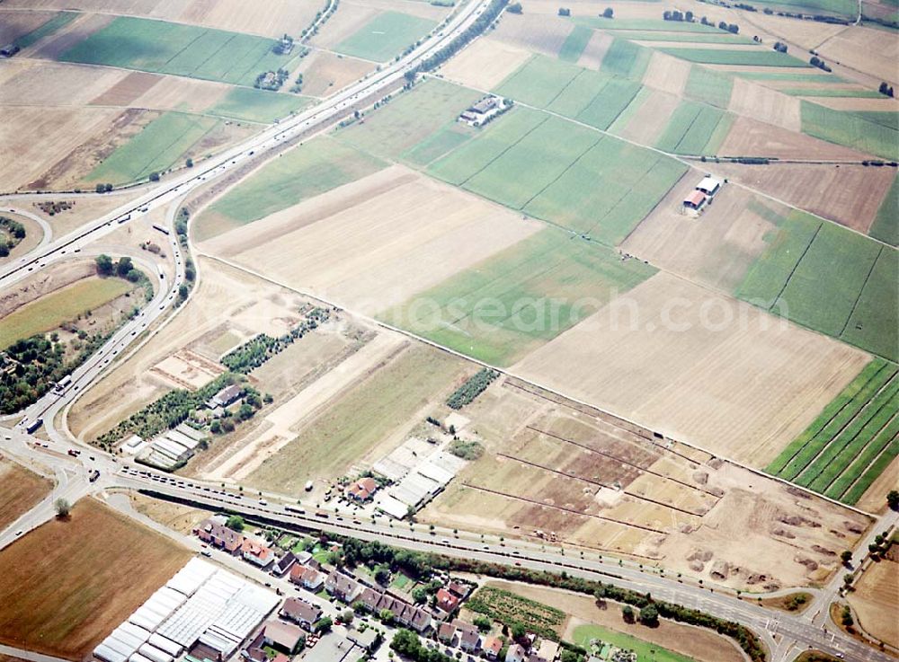 Aerial photograph Mannheim / Baden Württemberg - IKEA-Fläche auf dem Grundstück an der Frankenthaler Straße bei Mannheim