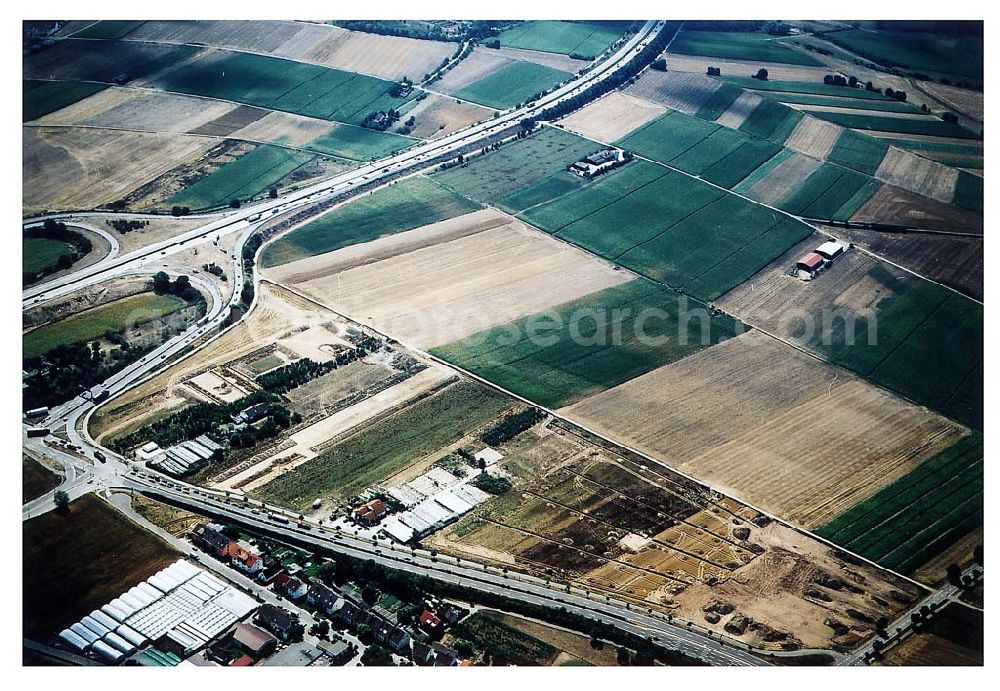 Mannheim / Baden Württemberg from the bird's eye view: IKEA-Fläche auf dem Grundstück an der Frankenthaler Straße bei Mannheim