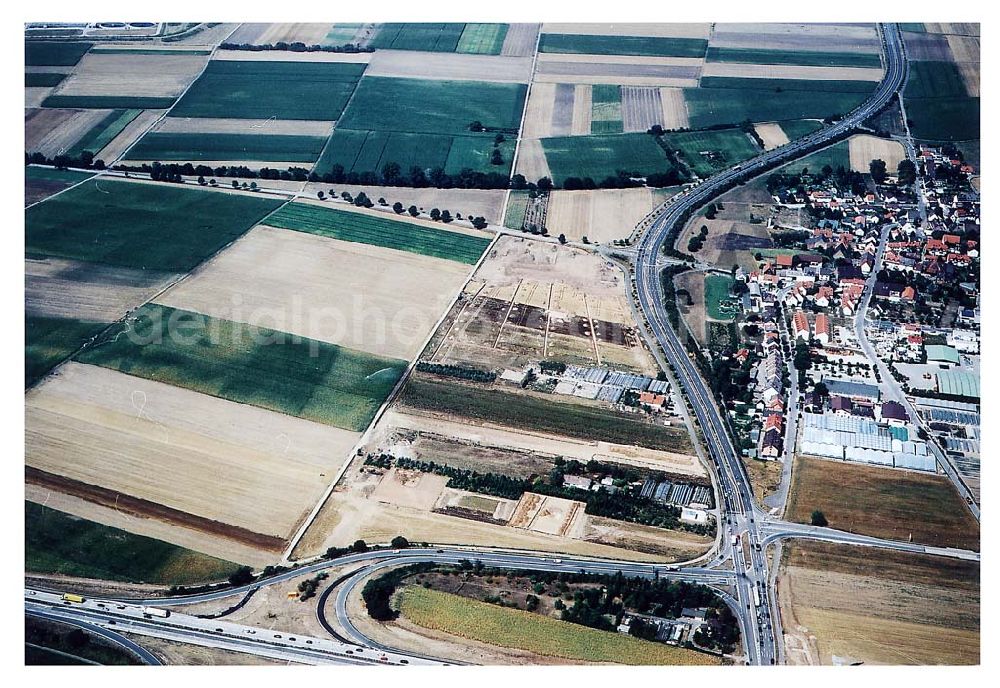 Aerial image Mannheim / Baden Württemberg - IKEA-Fläche auf dem Grundstück an der Frankenthaler Straße bei Mannheim