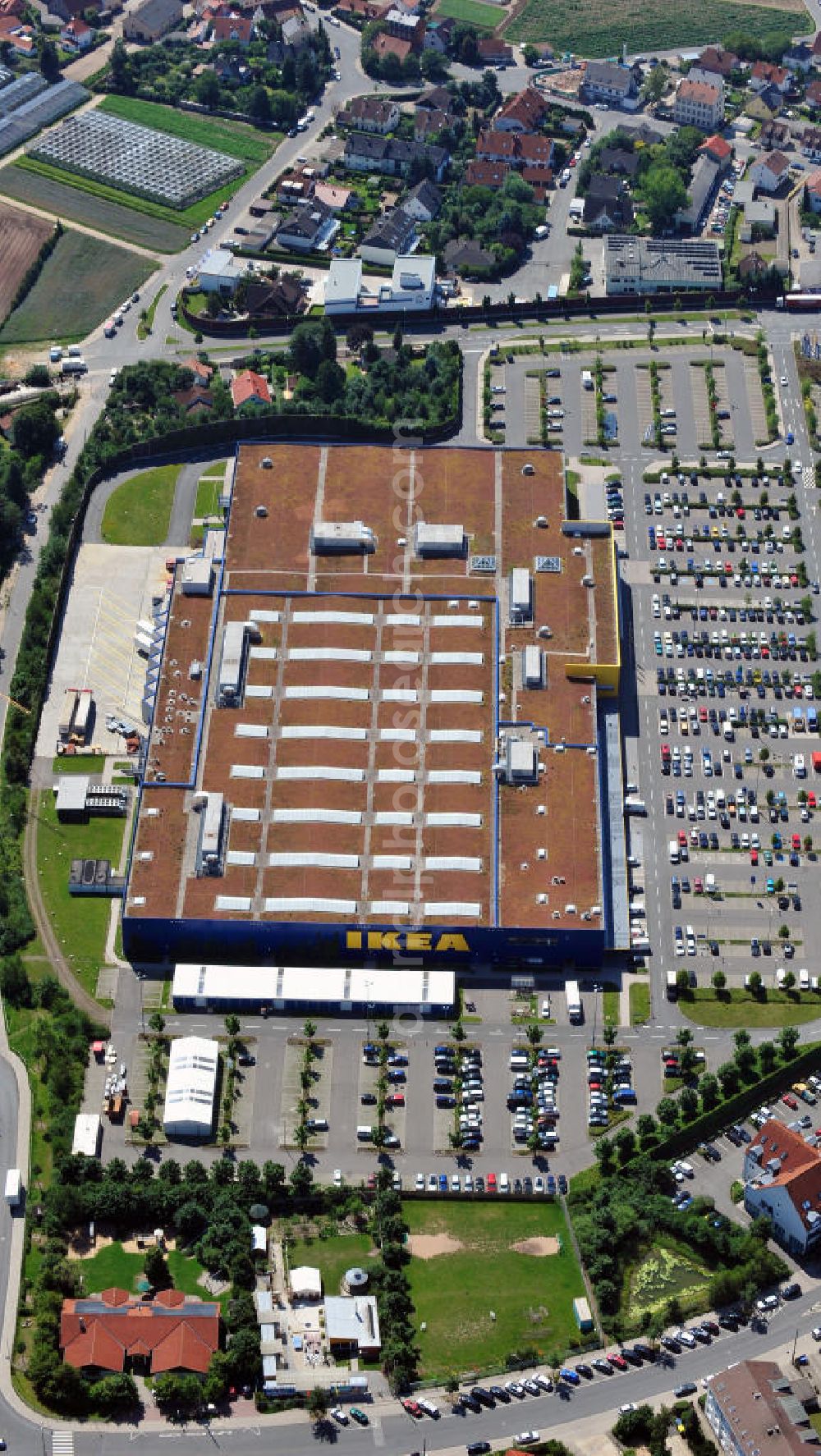 Aerial image Fürth - IKEA Einrichtungshaus in Fürth / Bayern. IKEA furniture shop in Fuerth / Bavaria.