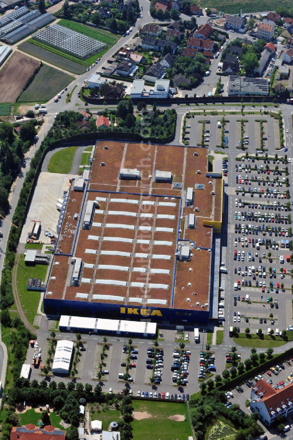 Aerial photograph Fürth - IKEA Einrichtungshaus in Fürth / Bayern. IKEA furniture shop in Fuerth / Bavaria.