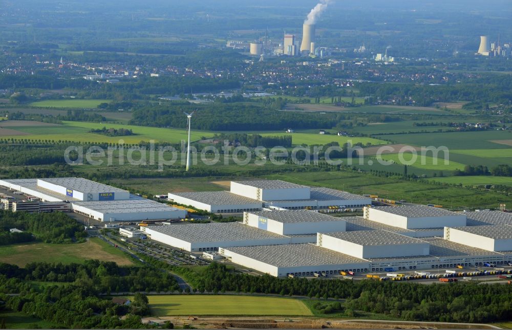 Aerial image Dortmund - View of the Ikea logistics centre in the district of Ellinghausen in Dortmund in the state of North Rhine-Westphalia