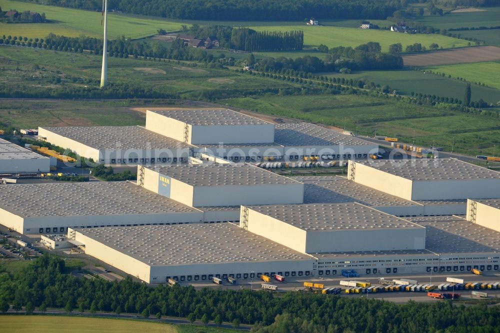 Dortmund from above - View of the Ikea logistics centre in the district of Ellinghausen in Dortmund in the state of North Rhine-Westphalia