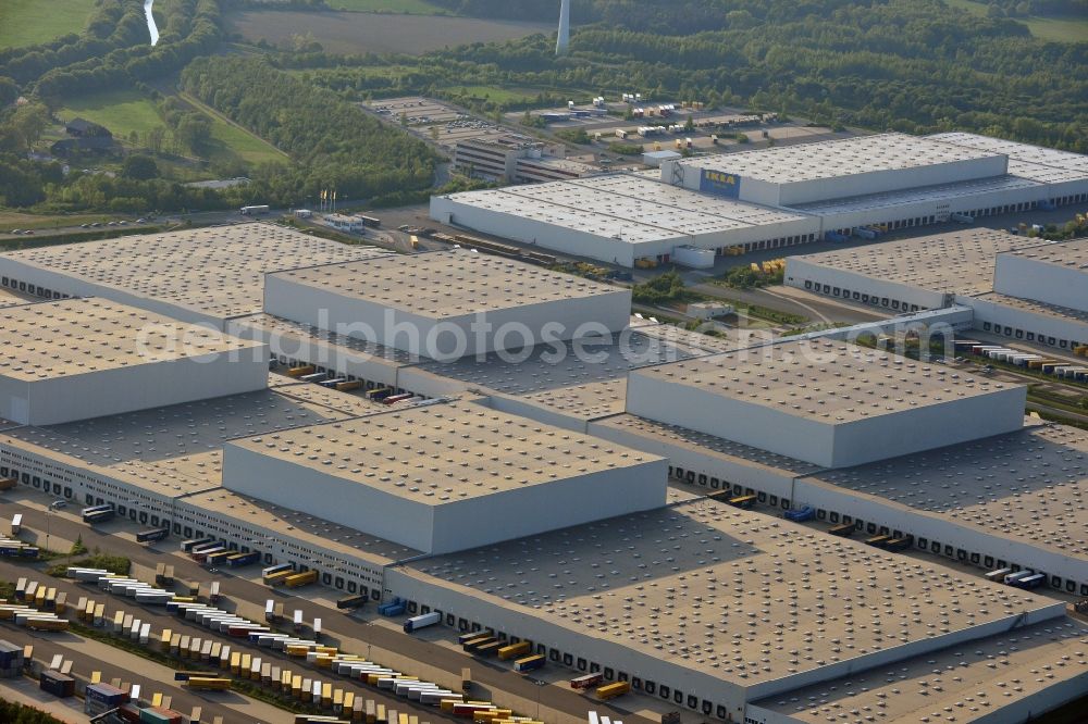 Aerial image Dortmund - View of the Ikea logistics centre in the district of Ellinghausen in Dortmund in the state of North Rhine-Westphalia