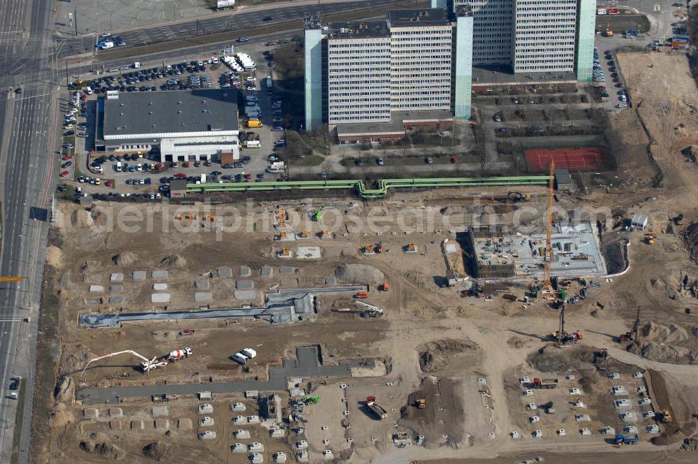 Berlin from above - Blick auf die IKEA Neubaufläche in Berlin Lichtenberg. Bis zum November dieses Jahres entsteht hier an der Landsberger Allee der zweitgrößte Ikea-Standort in Europa mit 22 000 Quadratmetern und zugleich das vierte Berliner Einrichtungshaus. Eröffnung soll Anfang November 2010 sein. Look at the new IKEA area in Berlin Lichtenberg. By November of this year is being created here at the Landsberger Allee is the second largest Ikea site in Europe with 22 000 square meters, while the fourth store in Berlin. Opening will be the beginning of November 2010.