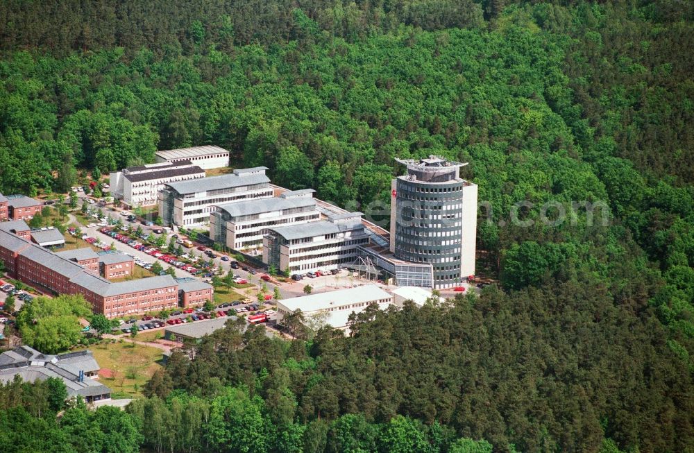 Potsdam from the bird's eye view: The building of the ILB Investment Bank of Brandenburg in Babelsberg in Potsdam in Brandenburg. The bank is the regional bank of the state for the realization of development programs by Kredtit and grantmaking