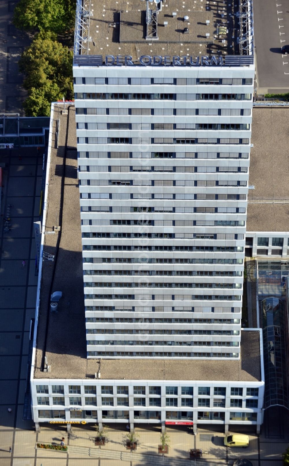 Frankfurt (Oder) from above - View of the Odertower in Frankfurt (Oder) in Brandenburg