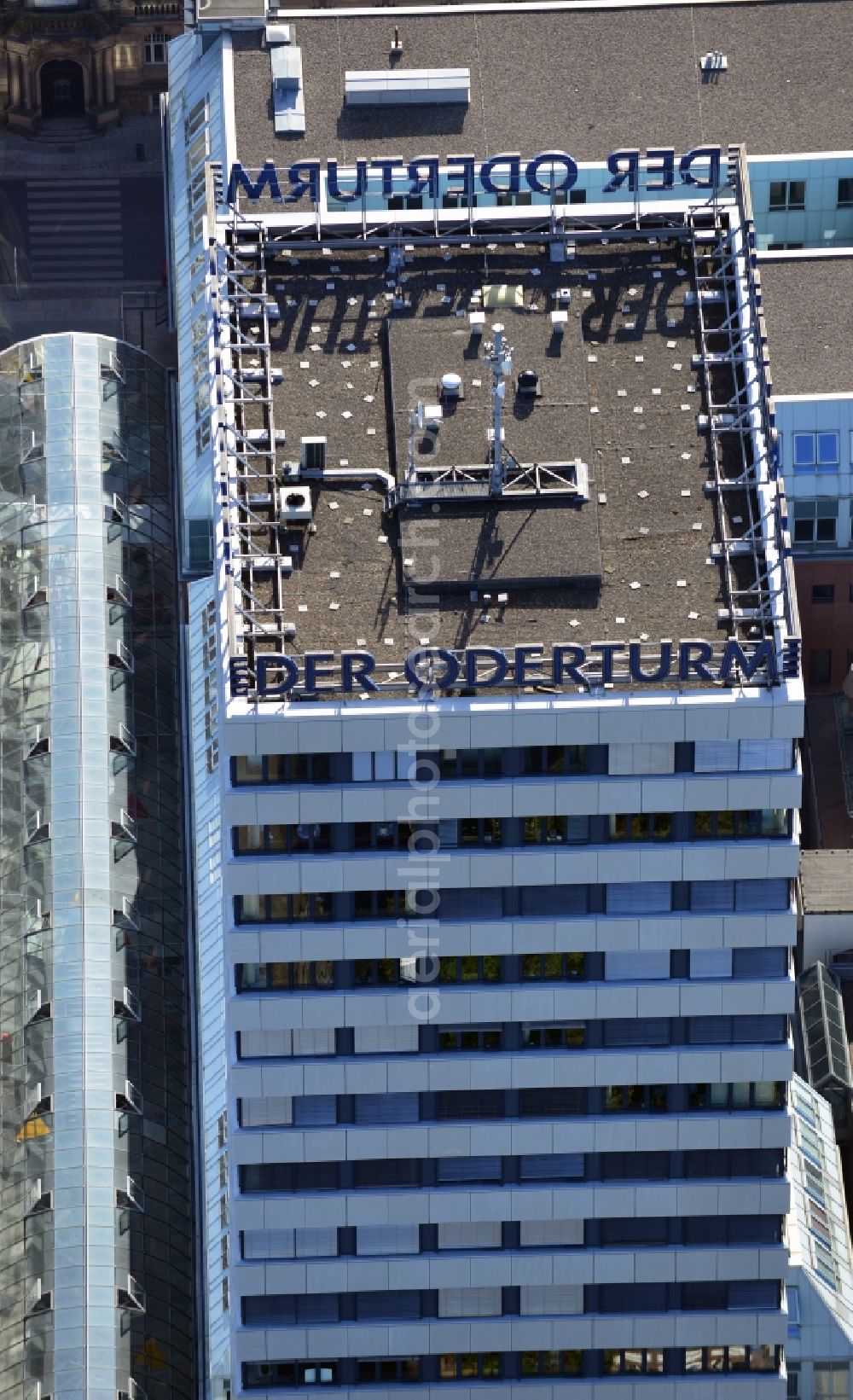 Aerial photograph Frankfurt (Oder) - View of the Odertower in Frankfurt (Oder) in Brandenburg