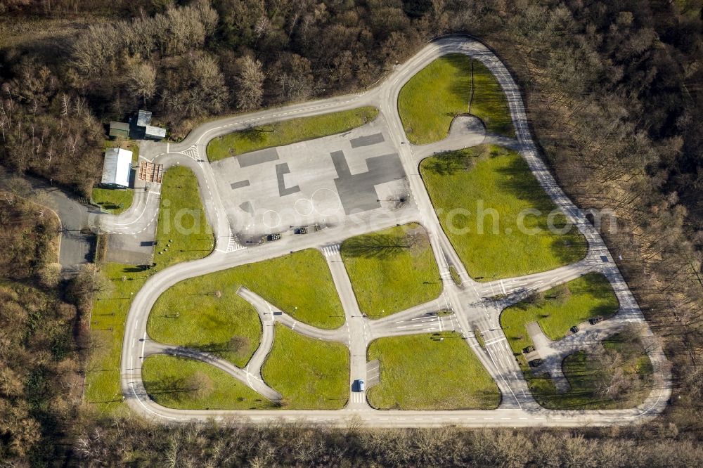 Essen OT Frillendorf from the bird's eye view: Driver training area in Frillendorf in North Rhine-Westphaliain