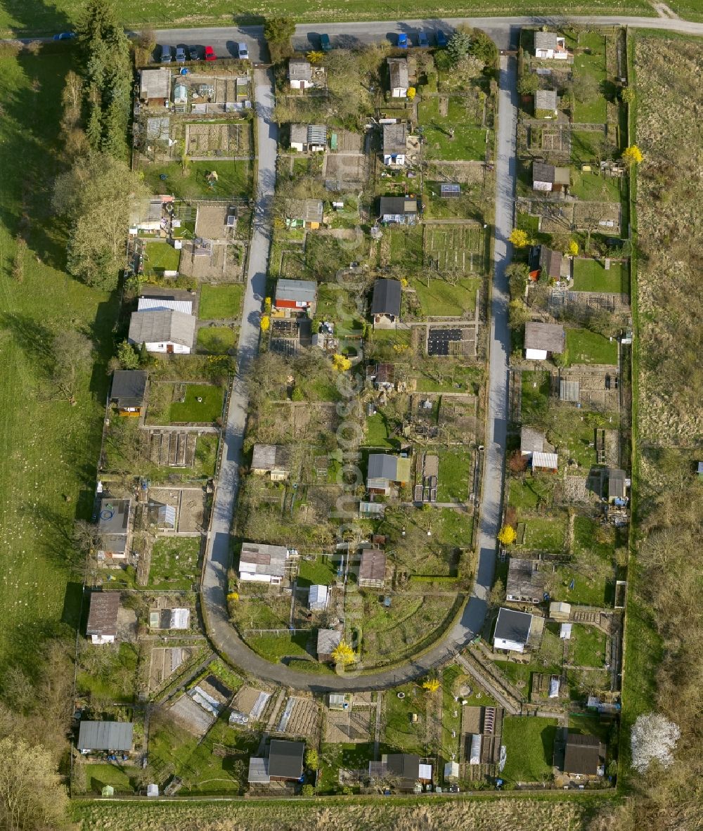 Aerial photograph Detmold - An applied circular allot settlement on Leopold-Zunz-Weg in Detmold in the state of North Rhine-Westphalia