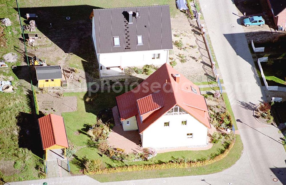 Aerial photograph Eberswalde-Lichterfelde / Brandenburg - Einfamilienhausneubausiedlung im Stadtteil Lichterfelde von Eberswalde in Brandenburg. (Objekt 36632 in der Haydenstraße)