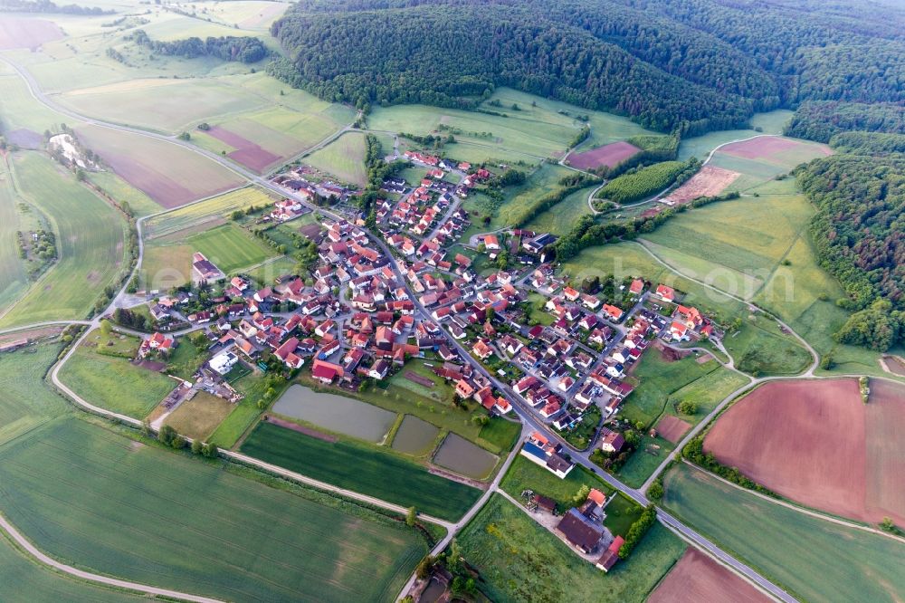 Geusfeld from the bird's eye view: ... in Rauhenebrach in the state Bavaria, Germany