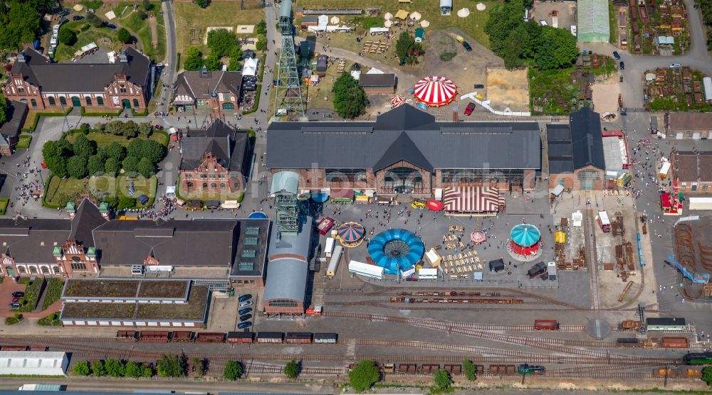 Dortmund from the bird's eye view: Industrial monument of the technical plants and production halls of the premises LWL-Industriemuseum Zeche Zollern on Grubenweg in the district Luetgendortmund in Dortmund in the state North Rhine-Westphalia, Germany