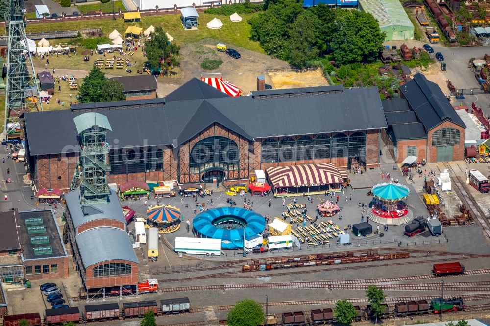 Aerial image Dortmund - Industrial monument of the technical plants and production halls of the premises LWL-Industriemuseum Zeche Zollern on Grubenweg in the district Luetgendortmund in Dortmund in the state North Rhine-Westphalia, Germany