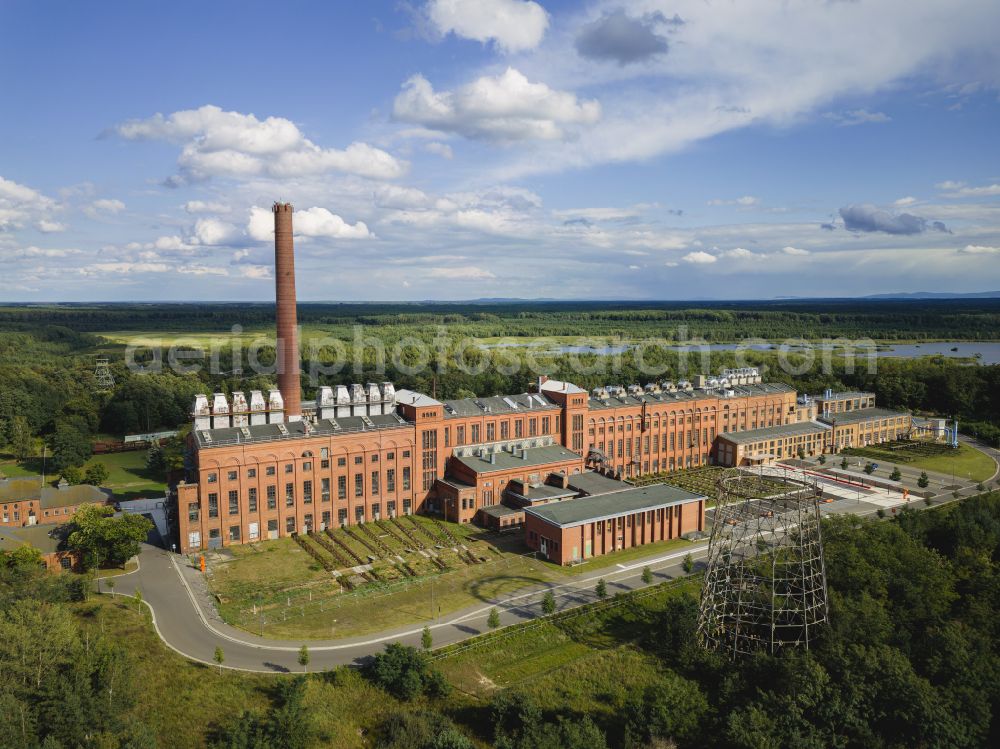 Knappenrode from the bird's eye view: Industrial monument of the technical plants and production halls of the premises Energiefabrik Knappenrode on street Werminghoffstrasse in Knappenrode in the state Saxony, Germany