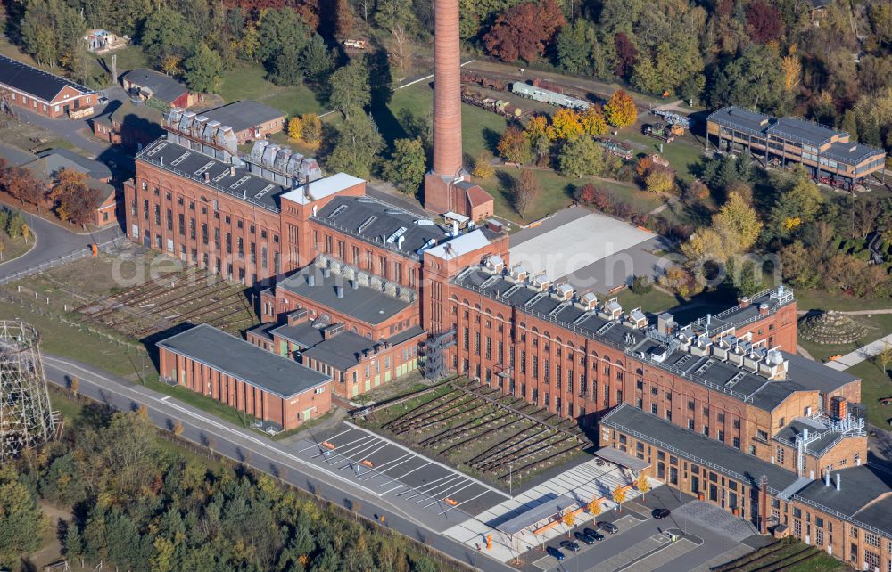 Knappenrode from the bird's eye view: Industrial monument of the disused technical facilities and production halls on the site of the Energiefabrik Knappenrode on Werminghoffstrasse in Knappenrode in the state of Saxony, Germany