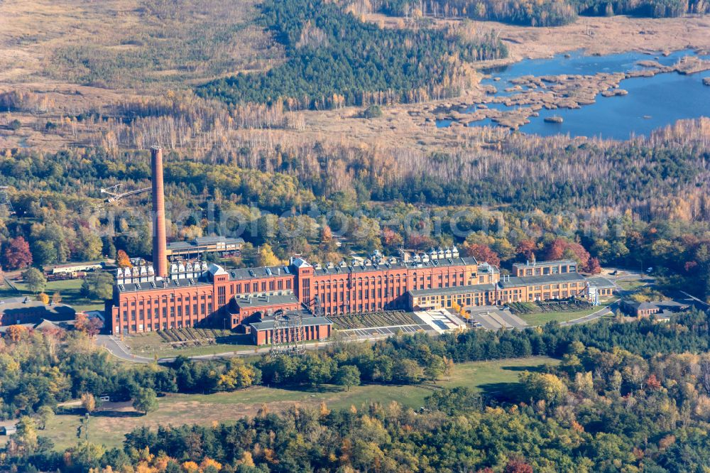 Knappenrode from the bird's eye view: Industrial monument of the disused technical facilities and production halls on the site of the Energiefabrik Knappenrode on Werminghoffstrasse in Knappenrode in the state of Saxony, Germany