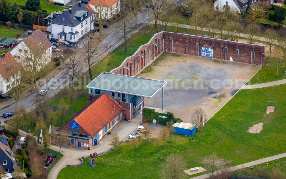 Aerial image Fröndenberg/Ruhr - Industrial monument of the technical plants and production halls of the premises Westfaelisches KettenschmiedeMuseum - KulturSchmiede Froendenberg/Ruhr on Ruhrstrasse in Froendenberg/Ruhr in the state North Rhine-Westphalia, Germany