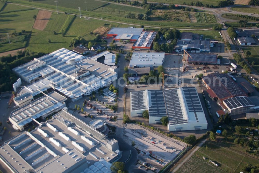 Achern from the bird's eye view: Industrial and commercial area of Fischer Edelstahlrohre GmbH in Achern in the state Baden-Wuerttemberg, Germany