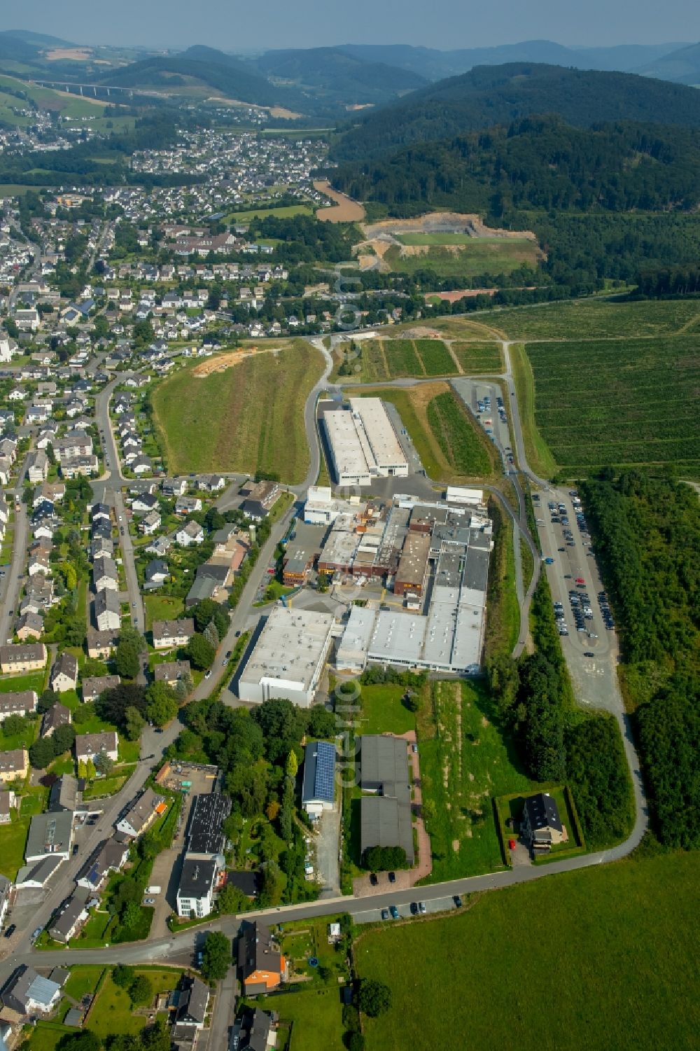 Bestwig from the bird's eye view: Industrial and commercial area of Alcoa Power and Propulsion in Bestwig in the state North Rhine-Westphalia