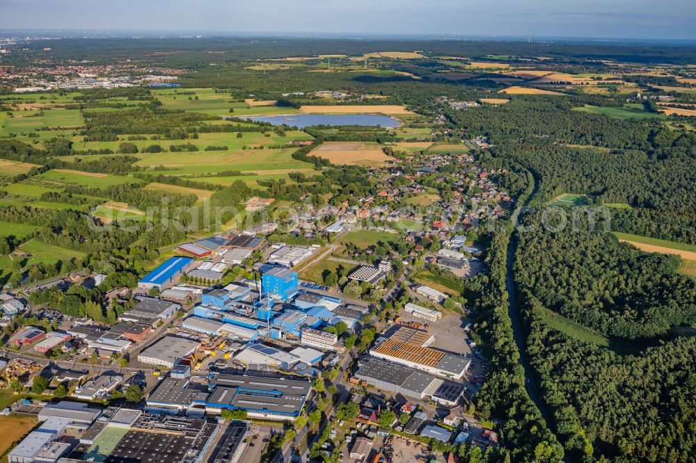 Buxtehude from the bird's eye view: Industrial and commercial area Alter Postweg in Buxtehude in the state Lower Saxony, Germany