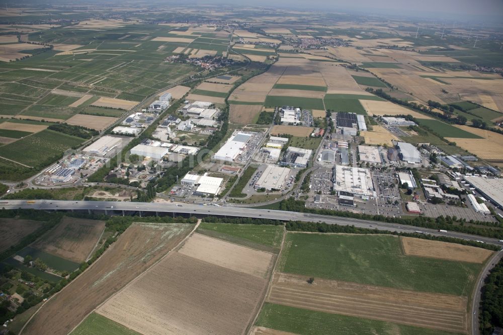 Alzey from above - Industrial and commercial area Industriegebiet Ost in Alzey in the state Rhineland-Palatinate, Germany