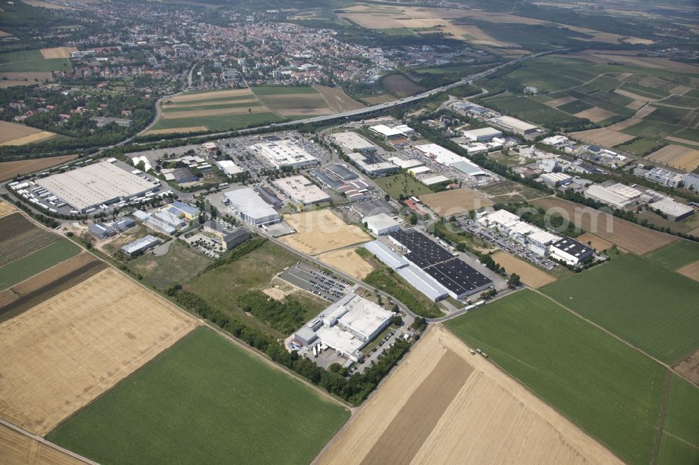 Aerial image Alzey - Industrial and commercial area Industriegebiet Ost in Alzey in the state Rhineland-Palatinate, Germany