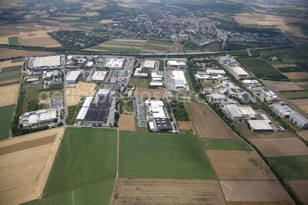 Alzey from above - Industrial and commercial area Industriegebiet Ost in Alzey in the state Rhineland-Palatinate, Germany