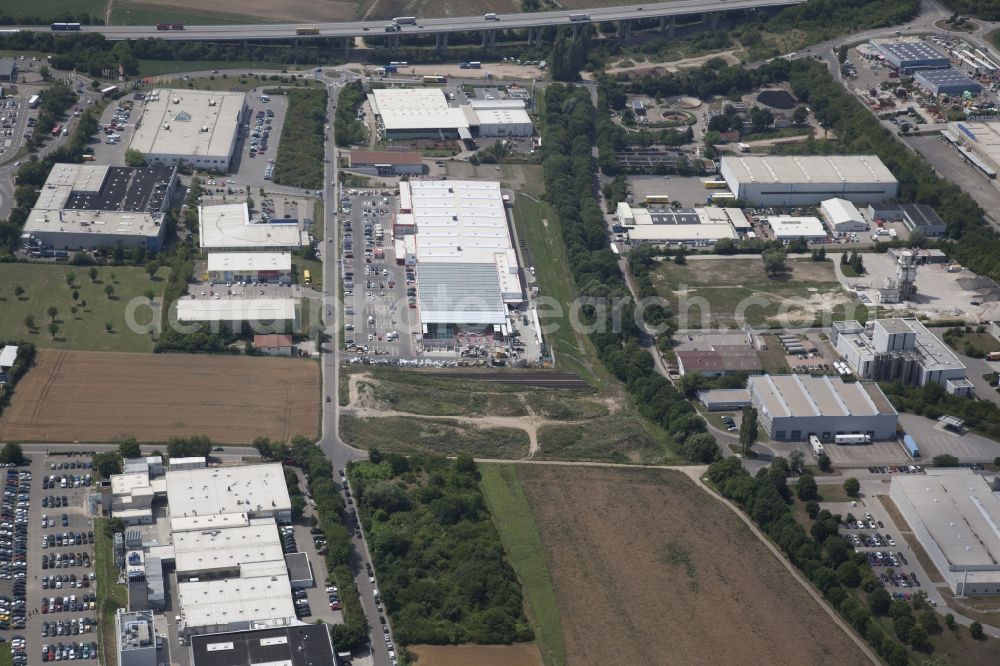 Alzey from above - Industrial and commercial area Industriegebiet Ost in Alzey in the state Rhineland-Palatinate, Germany