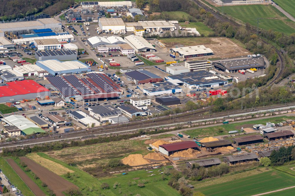 Aerial photograph Appenweier - Industrial and commercial area Industriestr. in Appenweier in the state Baden-Wuerttemberg