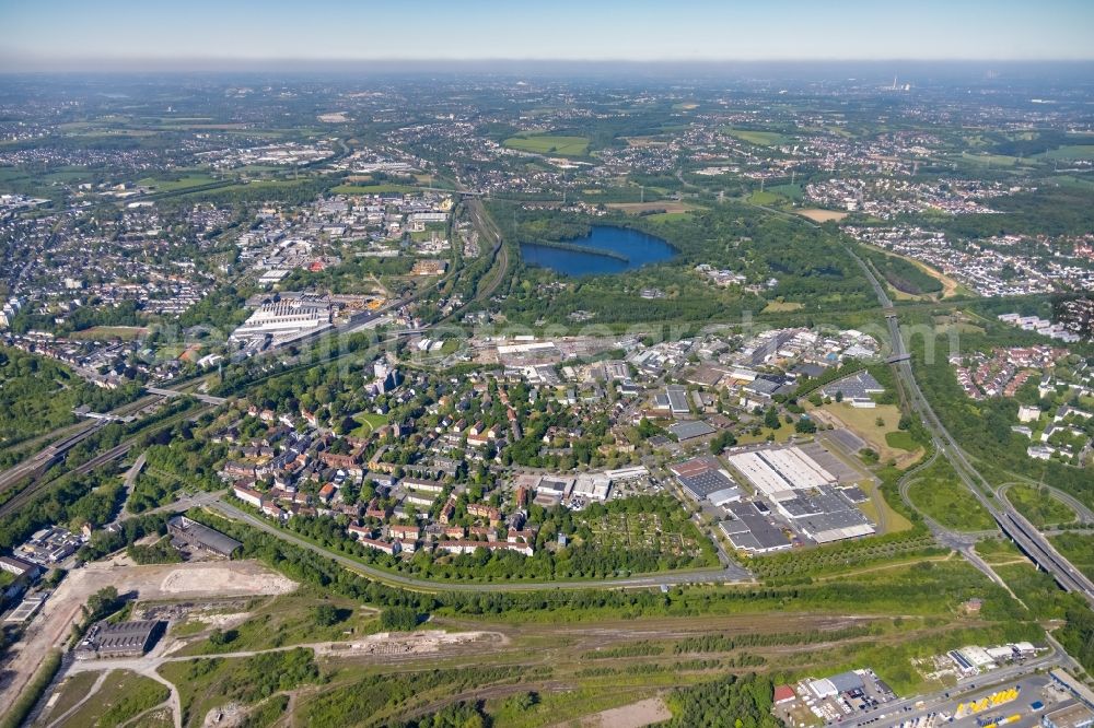 Aerial photograph Dortmund - Industrial and commercial area Arminiusstrasse - Hoefkerstrasse in the district Hallerey in Dortmund at Ruhrgebiet in the state North Rhine-Westphalia, Germany