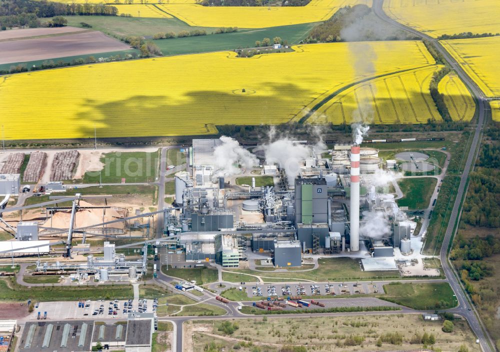 Arneburg from above - Industrial and commercial area on street Dalchauer Strasse in Arneburg in the Altmark in the state Saxony-Anhalt, Germany