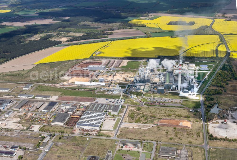 Arneburg from the bird's eye view: Industrial and commercial area on street Dalchauer Strasse in Arneburg in the Altmark in the state Saxony-Anhalt, Germany