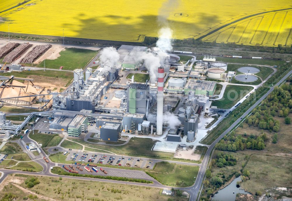 Aerial image Arneburg - Industrial and commercial area on street Dalchauer Strasse in Arneburg in the Altmark in the state Saxony-Anhalt, Germany