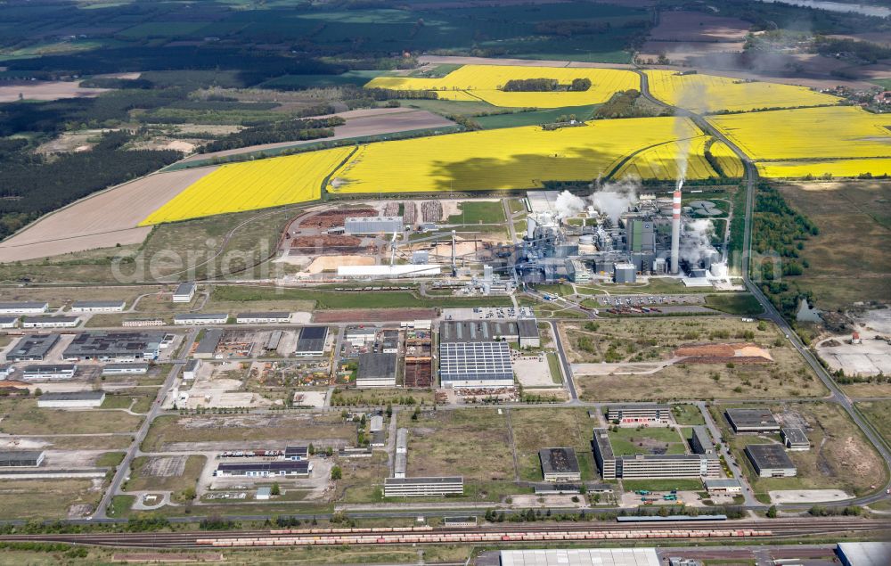 Arneburg from the bird's eye view: Industrial and commercial area on street Dalchauer Strasse in Arneburg in the Altmark in the state Saxony-Anhalt, Germany