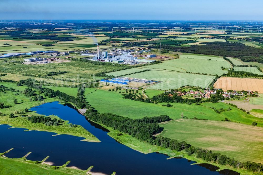 Aerial photograph Arneburg - Industrial and commercial area on street Dalchauer Strasse in Arneburg in the Altmark in the state Saxony-Anhalt, Germany