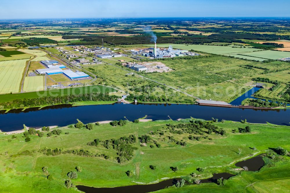 Aerial photograph Arneburg - Industrial and commercial area on street Dalchauer Strasse in Arneburg in the Altmark in the state Saxony-Anhalt, Germany