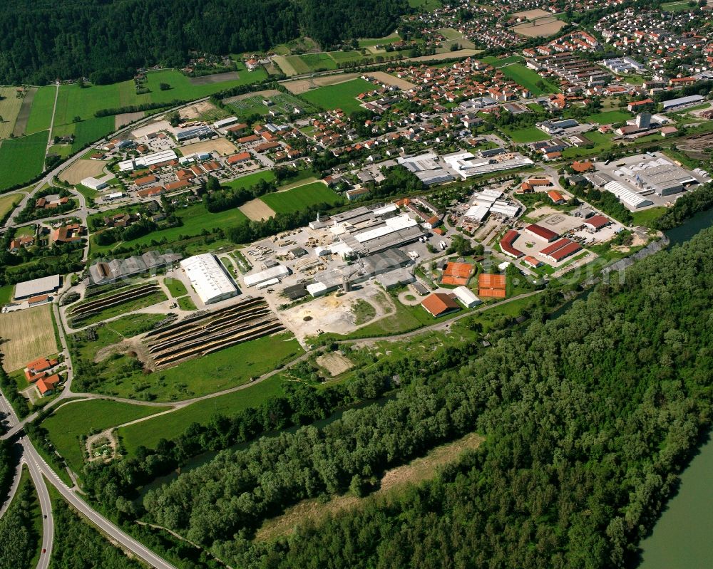 Atzing from above - Industrial and commercial area in Atzing in the state Bavaria, Germany