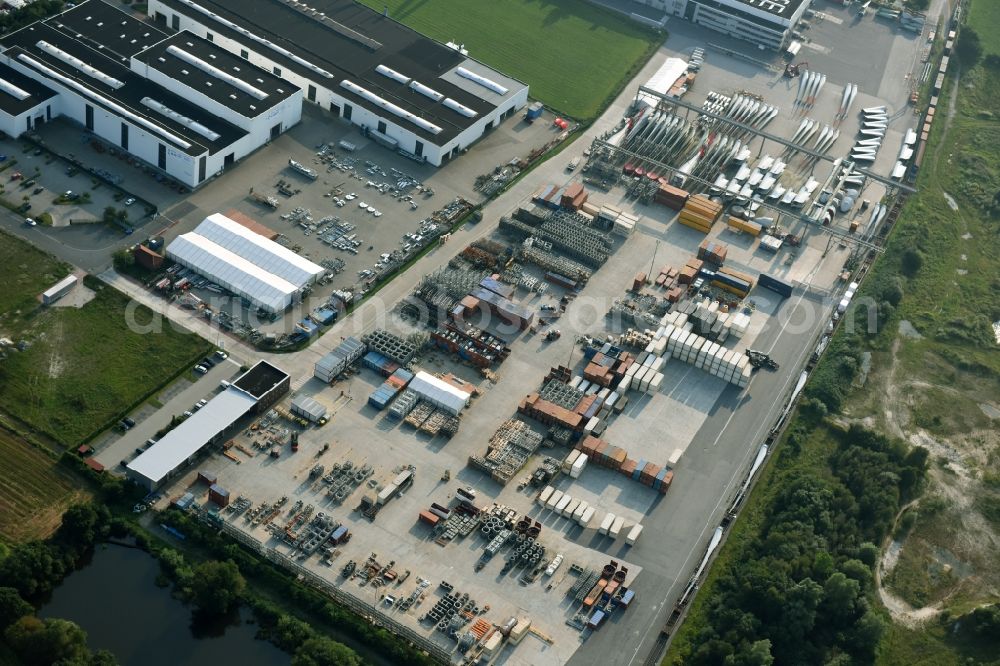 Aerial image Aurich - Industrial and commercial area Sandhorst in Aurich in the state Lower Saxony