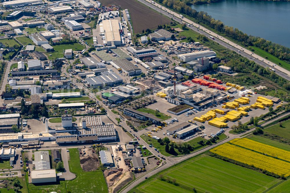 Malsch from above - Industrial and commercial area on BAB A5 in Malsch in the state Baden-Wuerttemberg, Germany