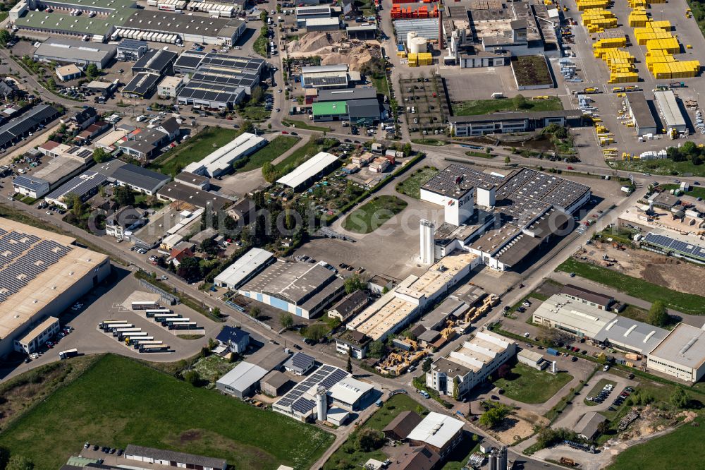 Aerial image Malsch - Industrial and commercial area on BAB A5 in Malsch in the state Baden-Wuerttemberg, Germany