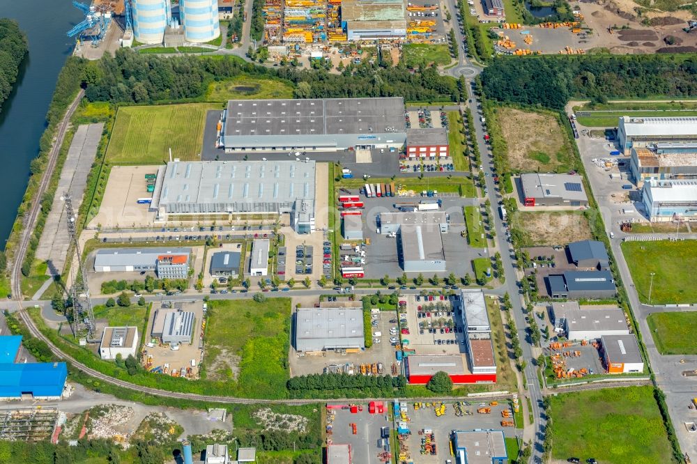 Aerial image Bergeborbeck - Industrial and commercial area Gewerbegebiet econova along the Econova-Allee in Bergeborbeck in the state North Rhine-Westphalia, Germany