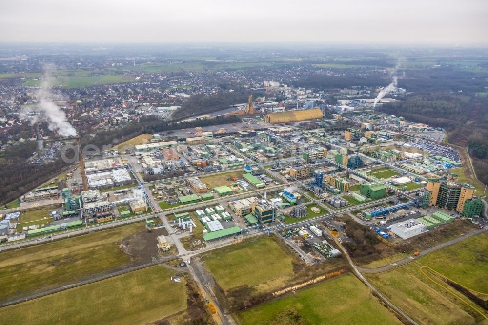 Aerial image Bergkamen - Industrial and commercial area in Bergkamen in the state North Rhine-Westphalia, Germany