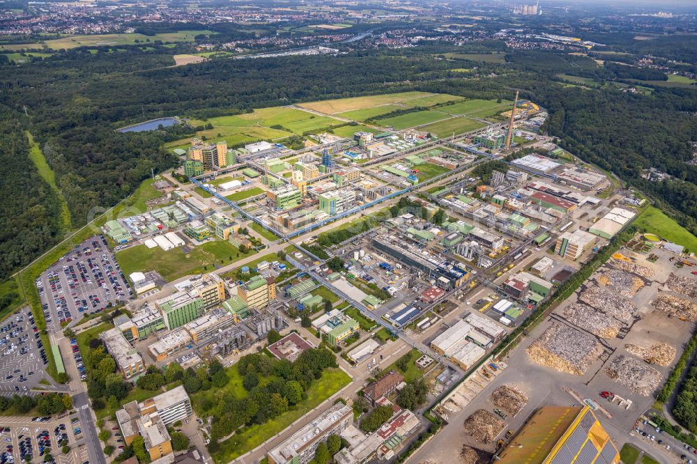 Bergkamen from above - Industrial and commercial area in Bergkamen at Ruhrgebiet in the state North Rhine-Westphalia, Germany