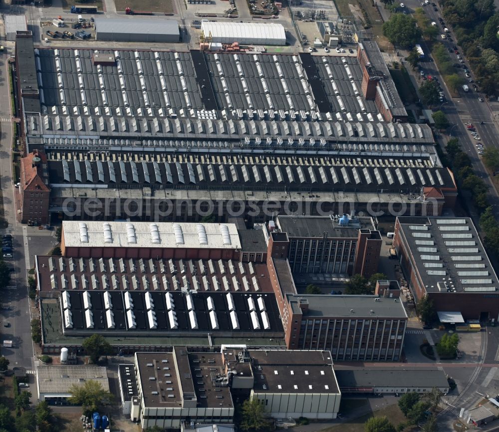 Berlin from above - Industrial and commercial area Siemens AG Dynamowerk Berlin in the Nonnendammallee in Berlin