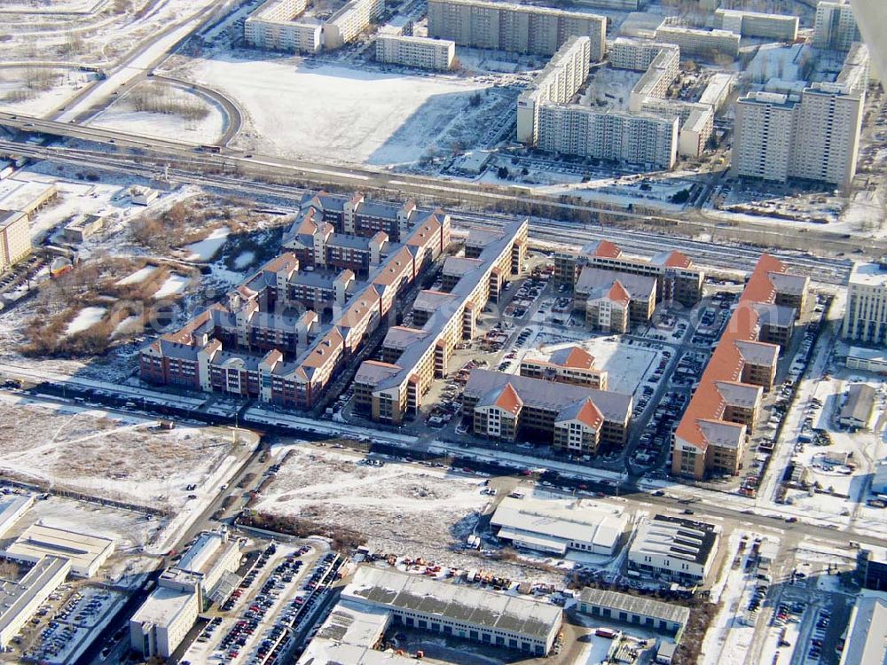 Berlin-Marzahn from above - 22.01.2004 Industrie-und Gewerbegebiet Berlin-Marzahn Märkische Allee,Wolfener Starße Digital