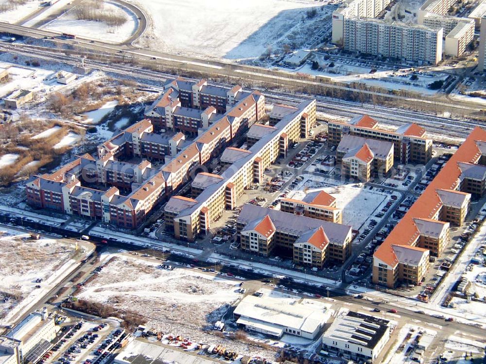 Berlin-Marzahn from the bird's eye view: 22.01.2004 Industrie-und Gewerbegebiet Berlin-Marzahn Märkische Allee,Wolfener Starße Digital